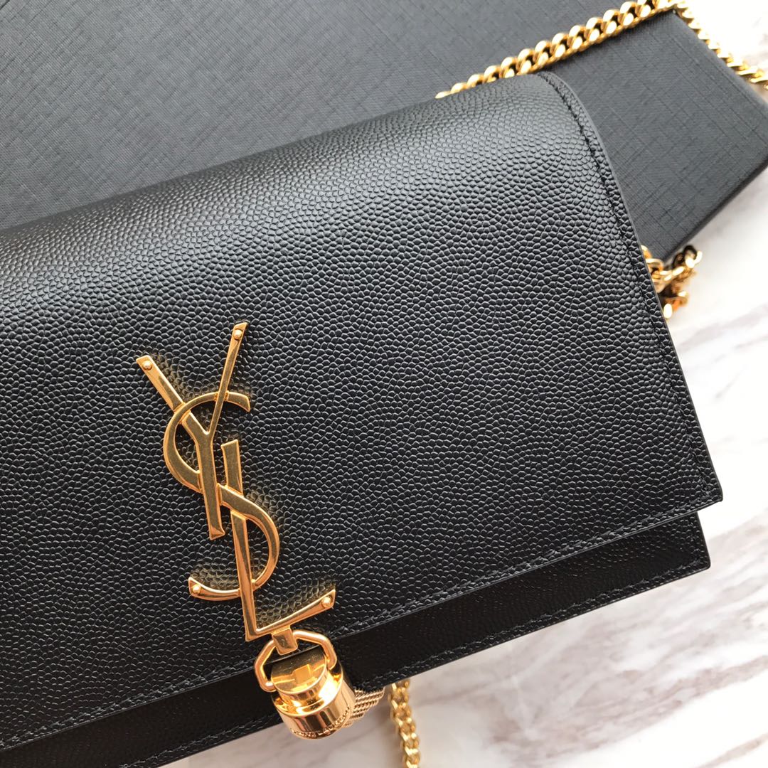 YSL ball leather with metal tassel bag - Image 4