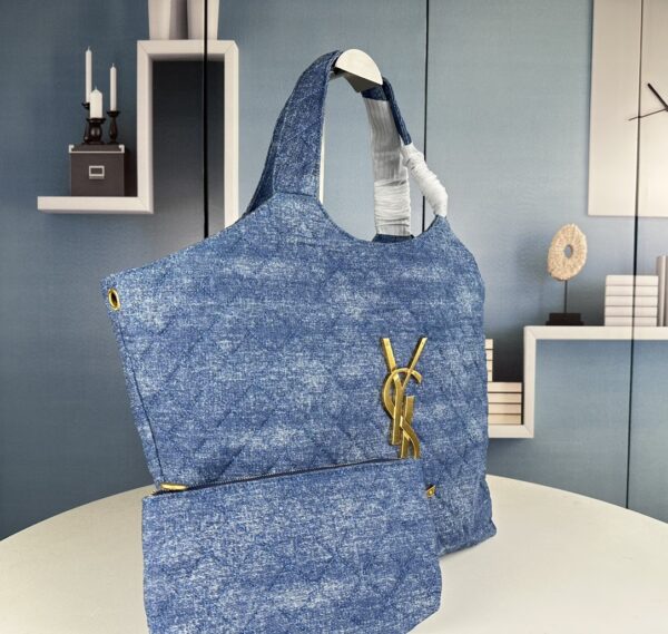 YSL new denim shopping bag - Image 3