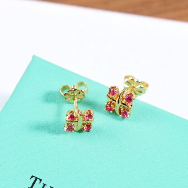 TIFFANY&Co. split color cross stud earrings - Image 8