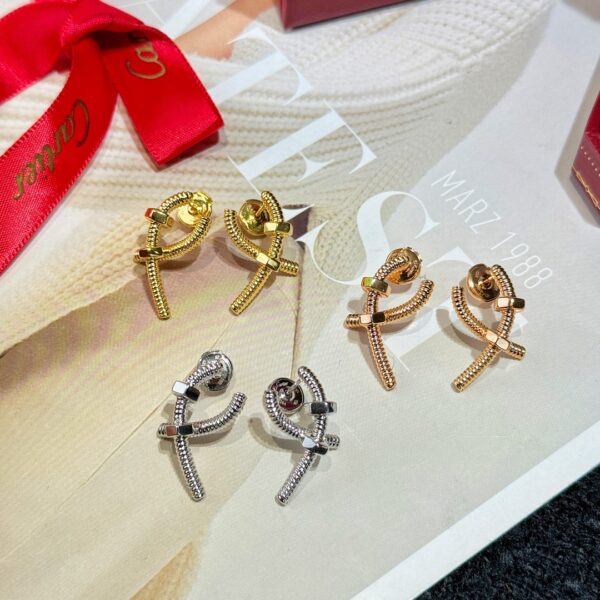 CARTIER cross screw nut stud earrings