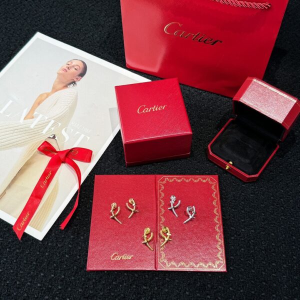 CARTIER cross screw nut stud earrings - Image 2