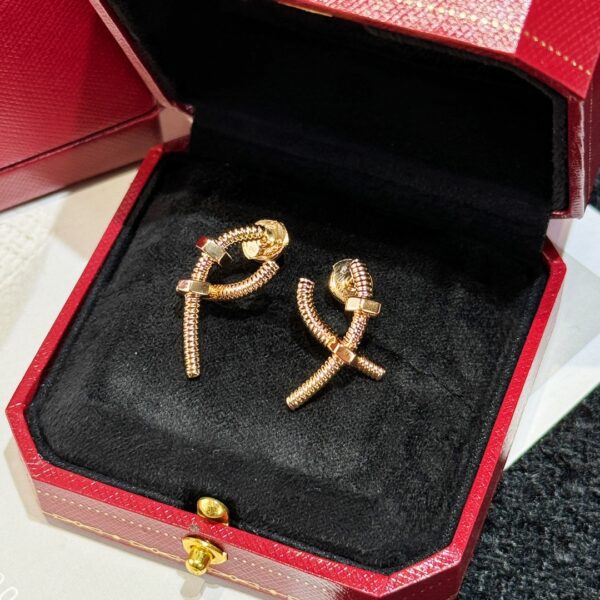 CARTIER cross screw nut stud earrings - Image 6