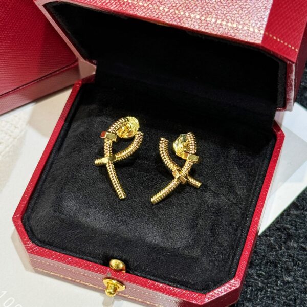 CARTIER cross screw nut stud earrings - Image 7