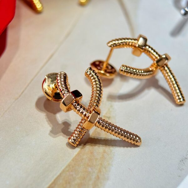 CARTIER cross screw nut stud earrings - Image 8