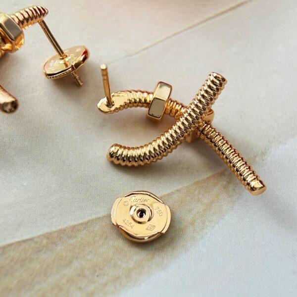 CARTIER cross screw nut stud earrings - Image 9