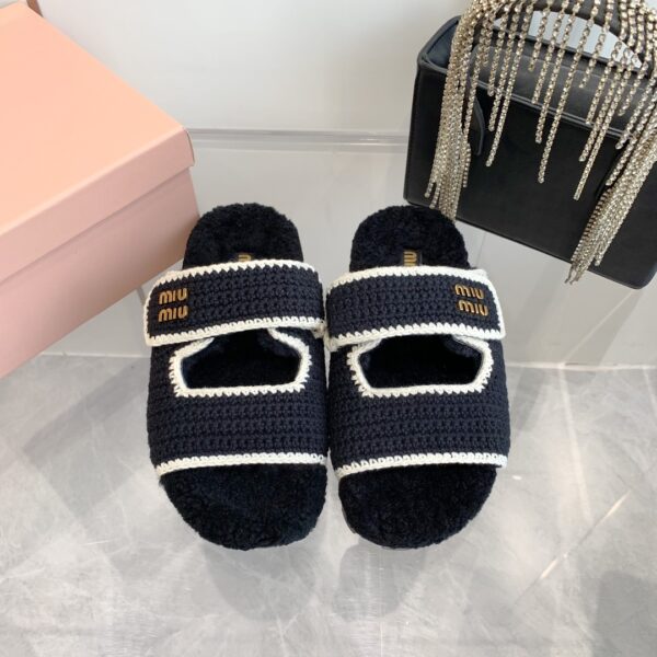 Miu Miu Two Velcro Slippers
