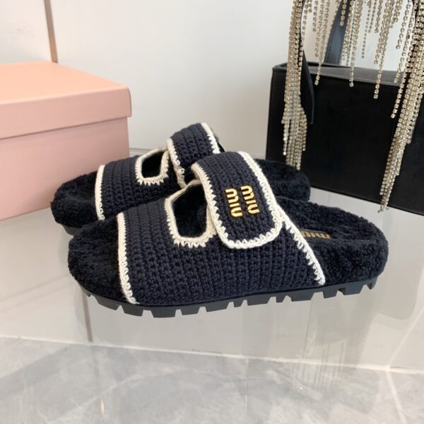 Miu Miu Two Velcro Slippers - Image 2
