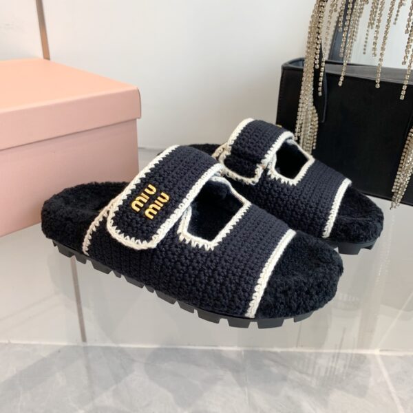 Miu Miu Two Velcro Slippers - Image 3