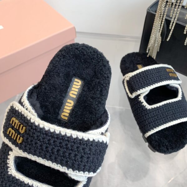 Miu Miu Two Velcro Slippers - Image 4