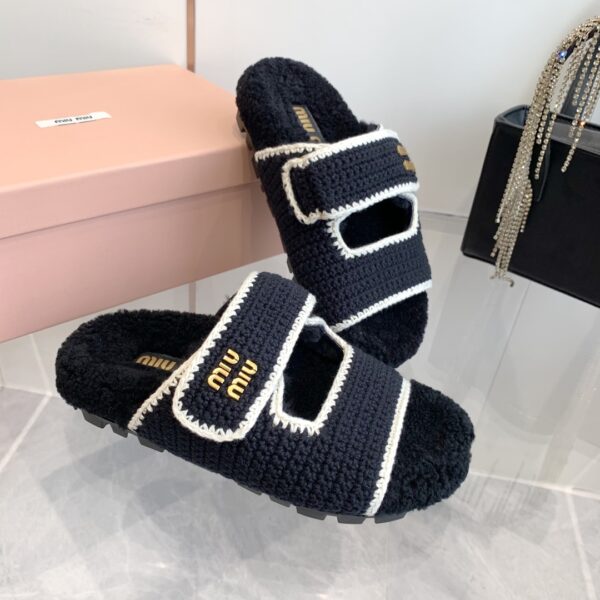 Miu Miu Two Velcro Slippers - Image 5
