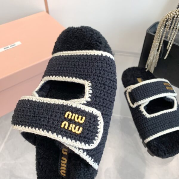 Miu Miu Two Velcro Slippers - Image 7