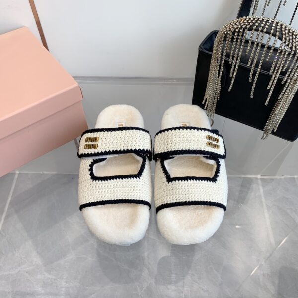 Miu Miu Two Velcro Slippers - Image 2