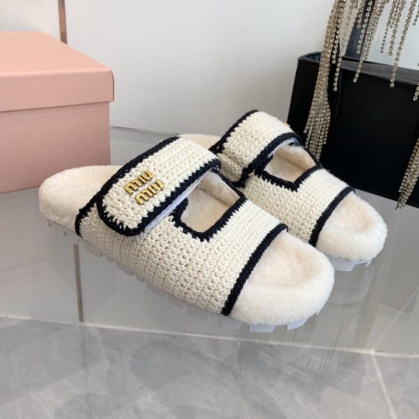 Miu Miu Two Velcro Slippers - Image 3