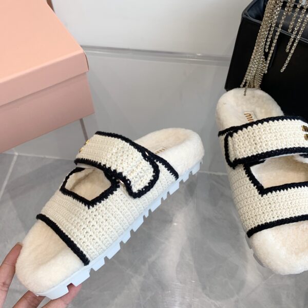 Miu Miu Two Velcro Slippers - Image 4