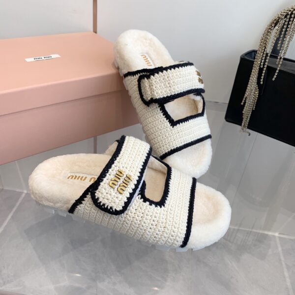 Miu Miu Two Velcro Slippers