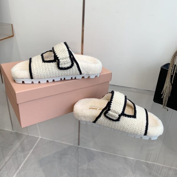 Miu Miu Two Velcro Slippers - Image 6