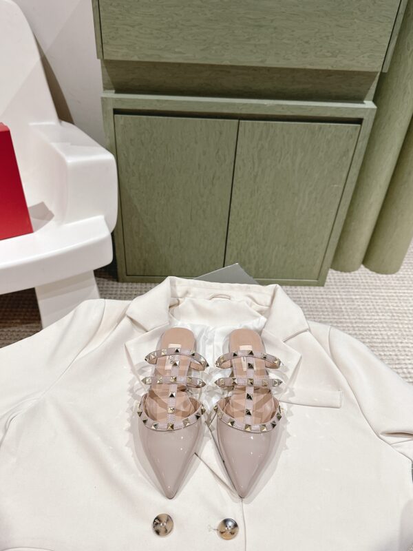 Valentino ROCKSTUD Lacquer Rivet Ballet Flat Shoes