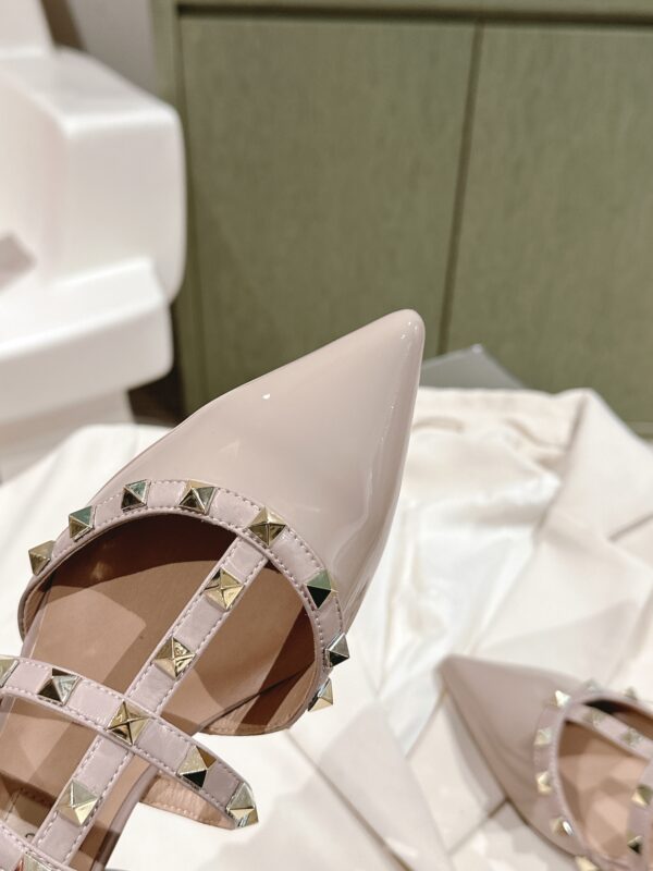 Valentino ROCKSTUD Lacquer Rivet Ballet Flat Shoes - Image 4