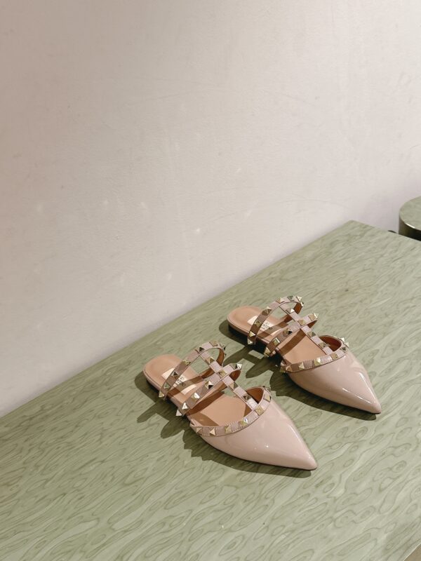 Valentino ROCKSTUD Lacquer Rivet Ballet Flat Shoes - Image 6
