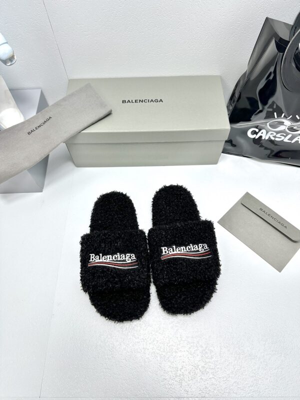 Balenciaga Political Campaign logo embroidered slippers