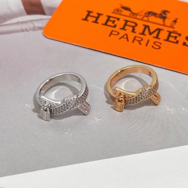 HERMES Full Diamond Lock Ring