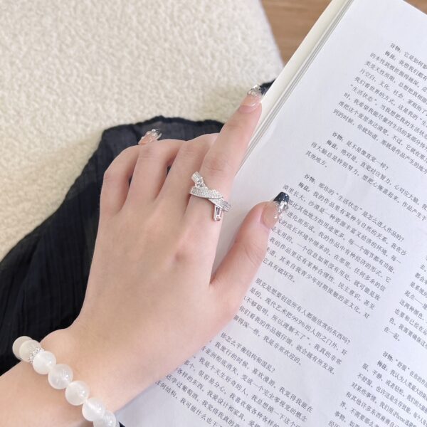 HERMES Full Diamond Lock Ring - Image 5