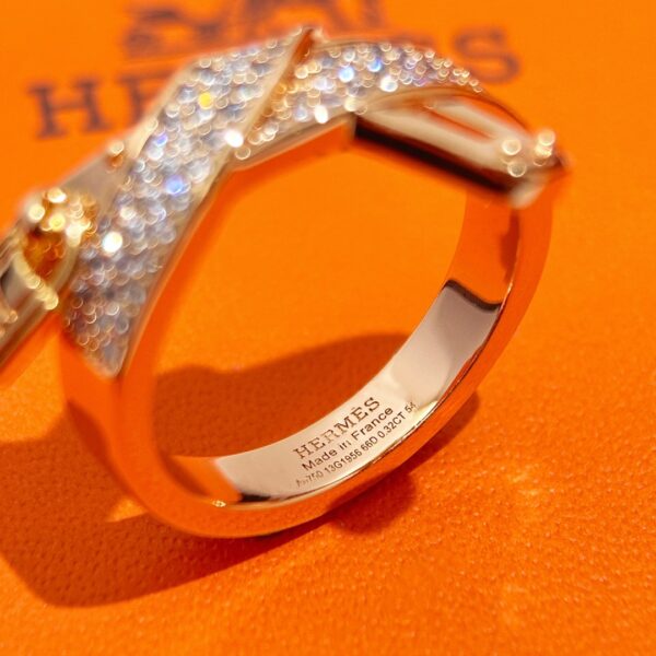 HERMES Full Diamond Lock Ring - Image 8