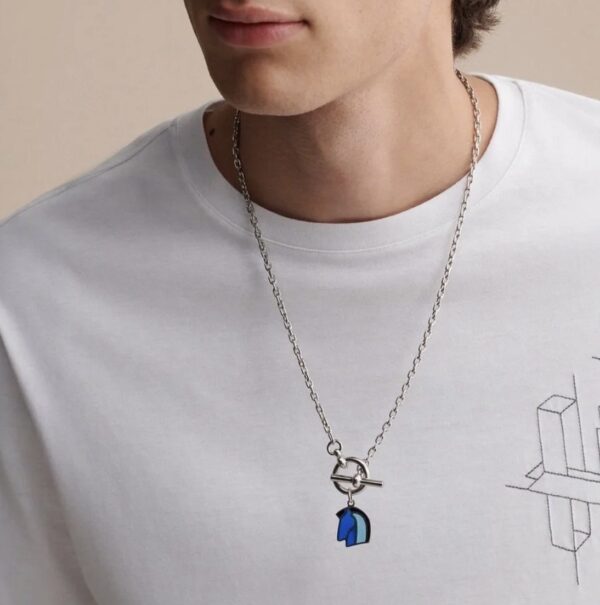 Hermes Helios Cheval Horsehead Necklace - Image 3