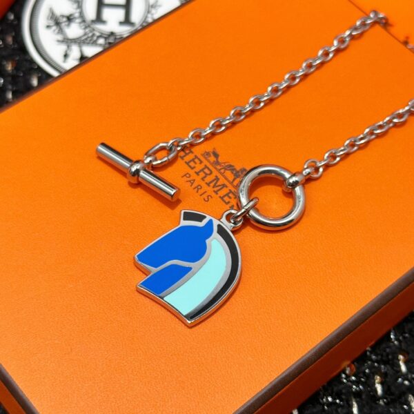 Hermes Helios Cheval Horsehead Necklace - Image 6