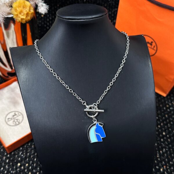 Hermes Helios Cheval Horsehead Necklace - Image 8