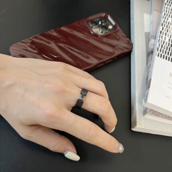 Hermes CLIC HH SO BLACK BRACELET Black Knight Ring - Image 5