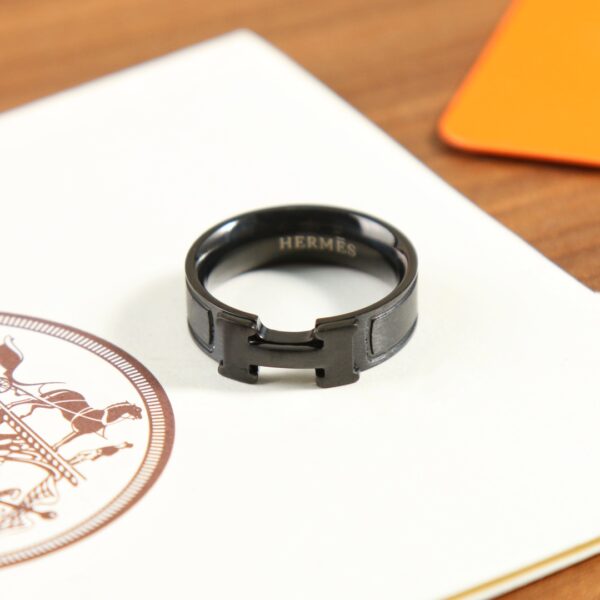 Hermes CLIC HH SO BLACK BRACELET Black Knight Ring - Image 6