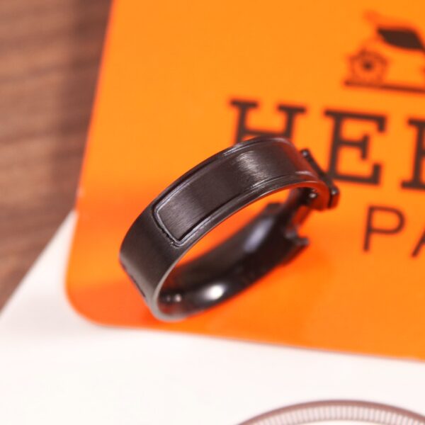 Hermes CLIC HH SO BLACK BRACELET Black Knight Ring - Image 7