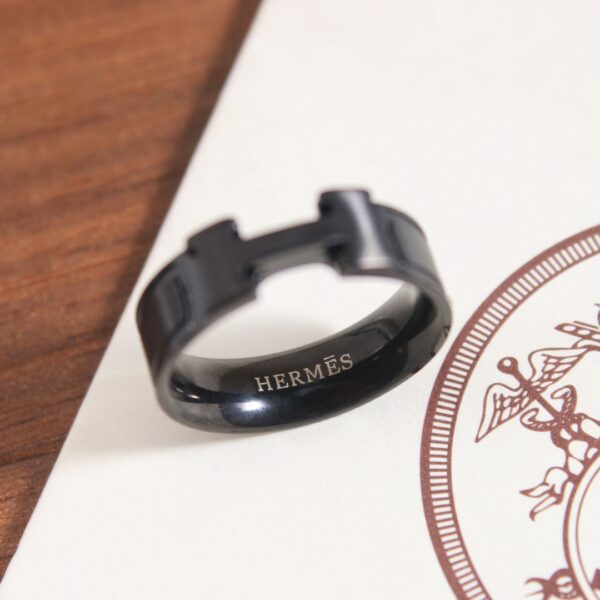 Hermes CLIC HH SO BLACK BRACELET Black Knight Ring - Image 8