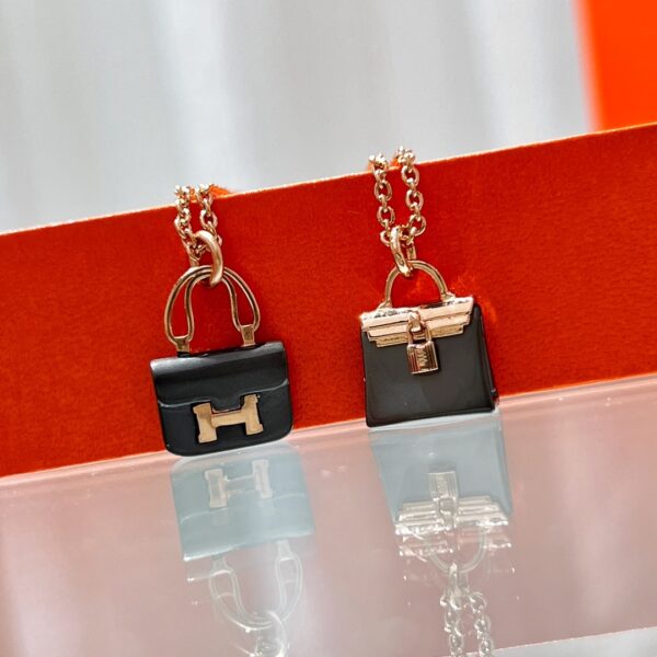 HERMES Black Bag Necklace - Image 3