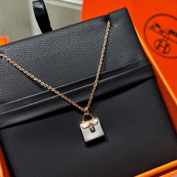 HERMES Black Bag Necklace - Image 4