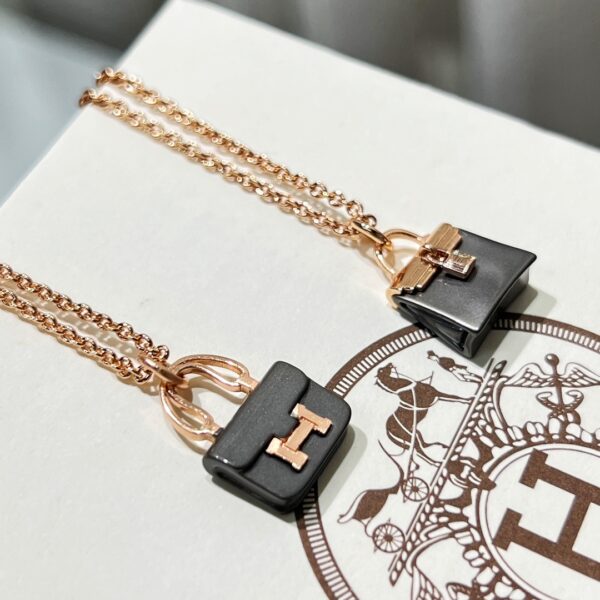 HERMES Black Bag Necklace - Image 5