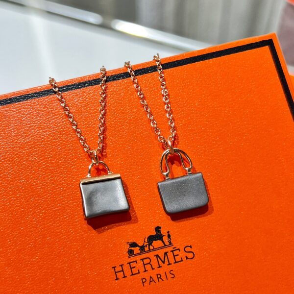 HERMES Black Bag Necklace - Image 6