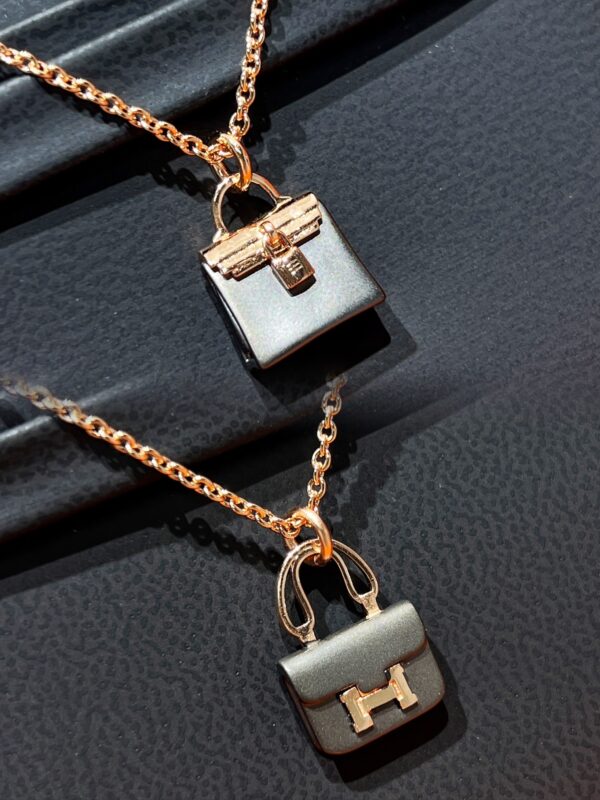 HERMES Black Bag Necklace - Image 7