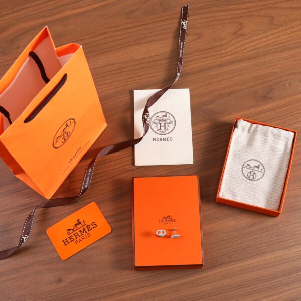 HERMES Full Diamond Pig Nose Earrings - Image 2