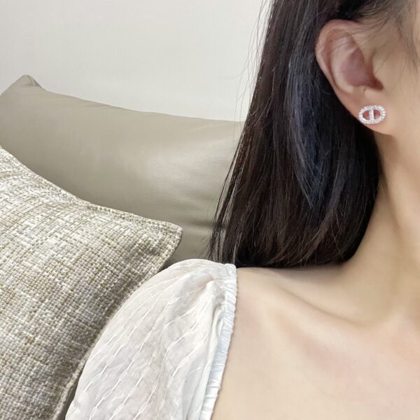 HERMES Full Diamond Pig Nose Earrings - Image 4