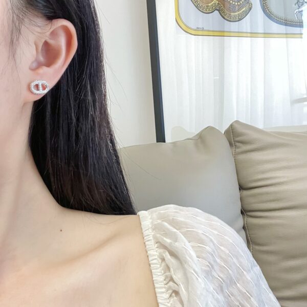 HERMES Full Diamond Pig Nose Earrings - Image 6
