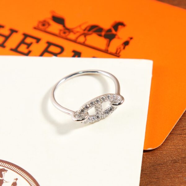 HERMES Full Diamond Pig Nose Ring - Image 6