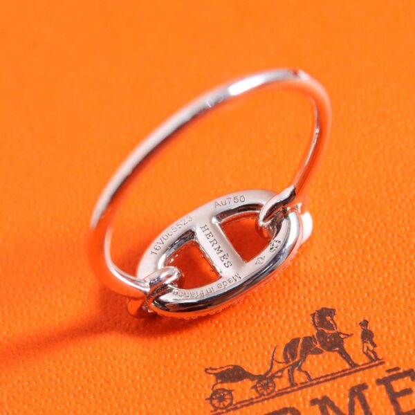 HERMES Full Diamond Pig Nose Ring - Image 7