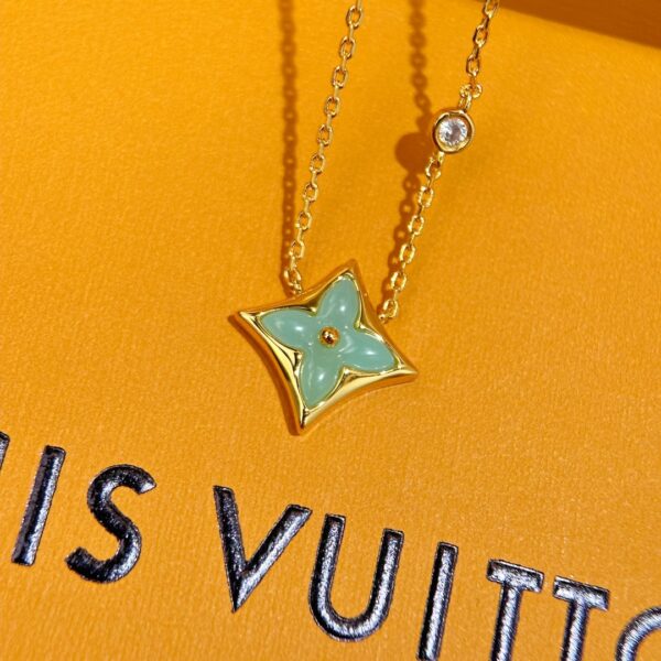 LV Diamond Old Flower Tianhe Stone Bracelet Necklace - Image 6