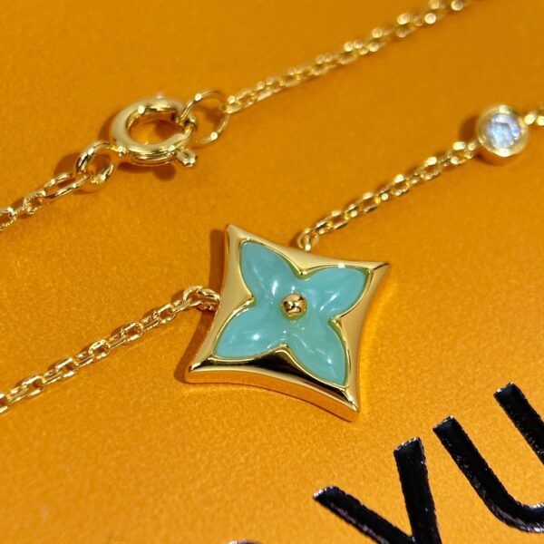 LV Diamond Old Flower Tianhe Stone Bracelet Necklace - Image 7