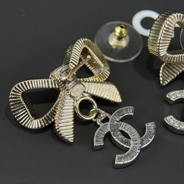 Chanel Double C Bow Earrings - Image 6