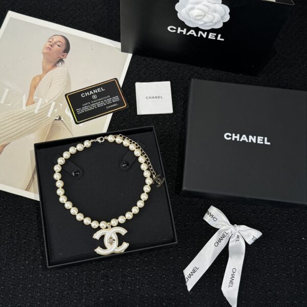 Chanel Double C Pearl Necklace - Image 2