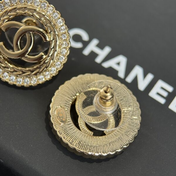 Chanel C1 Double C Round Full Diamond Earnail Earrings - Image 6