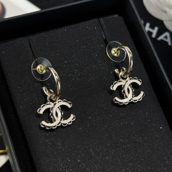 Chanel C2 Double C Lace Edge Earrings